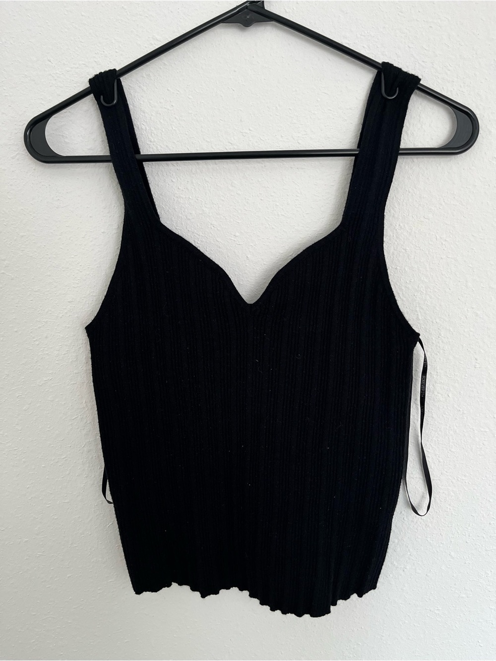 Forever 21 Black Ribbed Sweetheart Tank Top